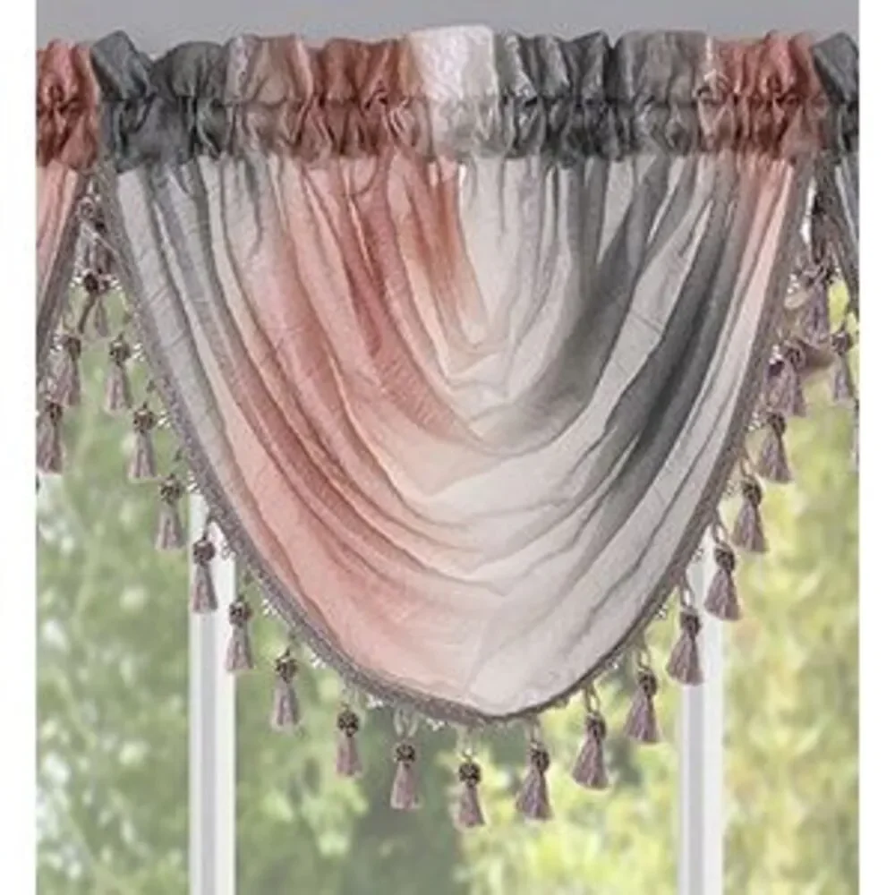 PowerSellerUSA Ombre Window Curtains, Modern Semi-Sheer Window Curtain Drape